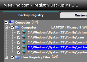 Registry Backup by Tweaking.com