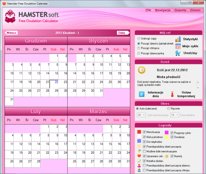 Hamster Free Woman Calendar