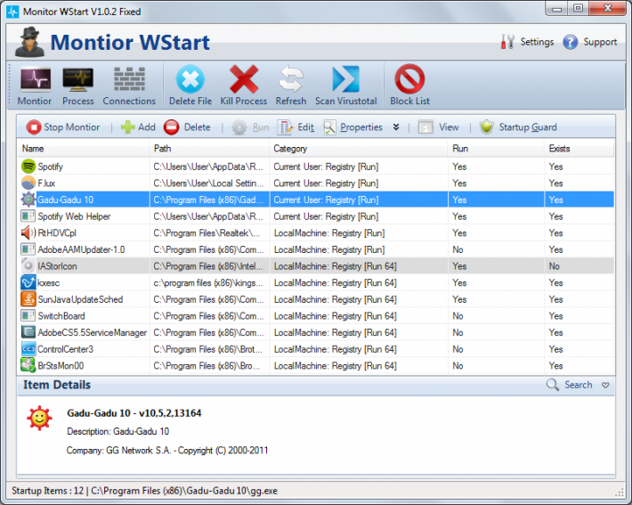 Monitor WStart