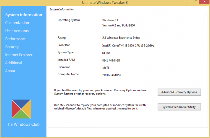 Ultimate Windows Tweaker for Windows 8