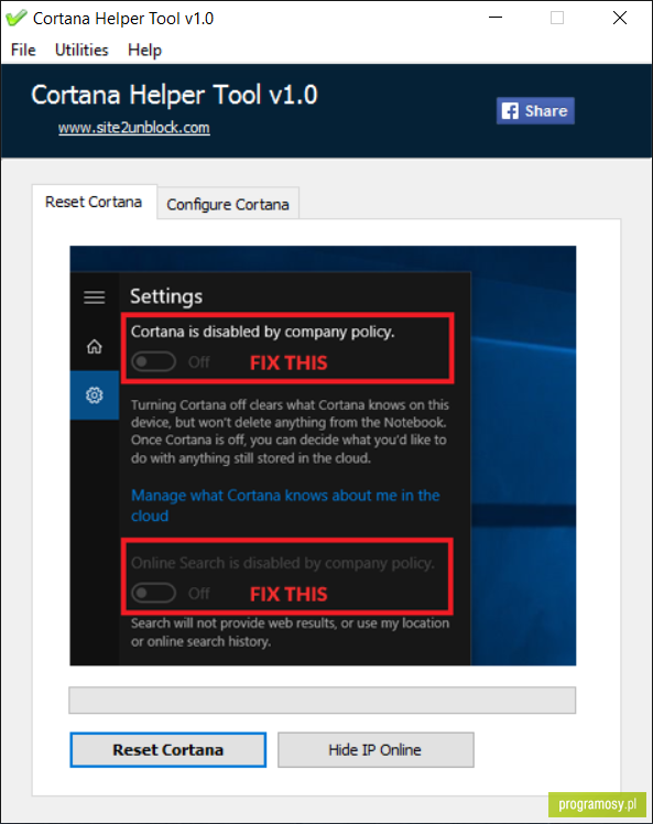 Cortana Helper Tool
