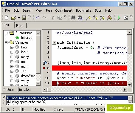 DzSoft Perl Editor