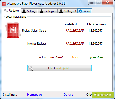 Alternative Flash Player Auto-Updater