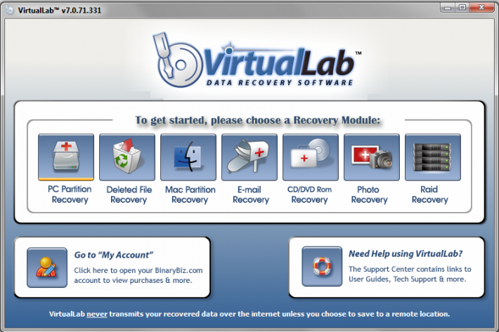 VirtualLab Data Recovery