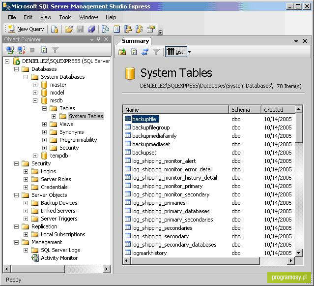 SQL Server Management Studio Express