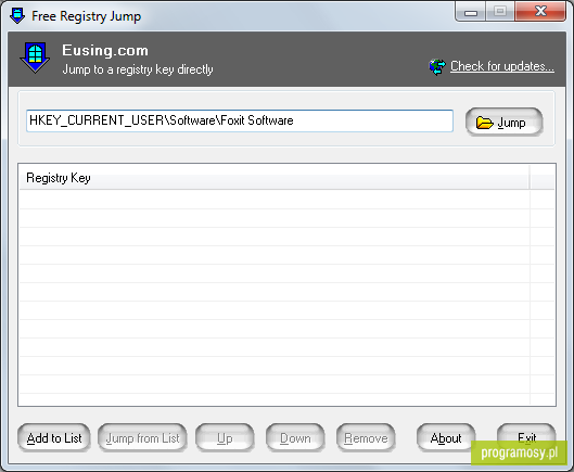 Eusing Free Registry Jump
