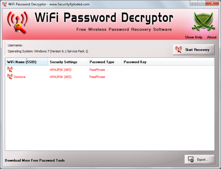 WiFi Password Decryptor