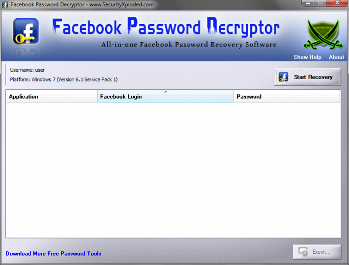 Facebook Password Decryptor