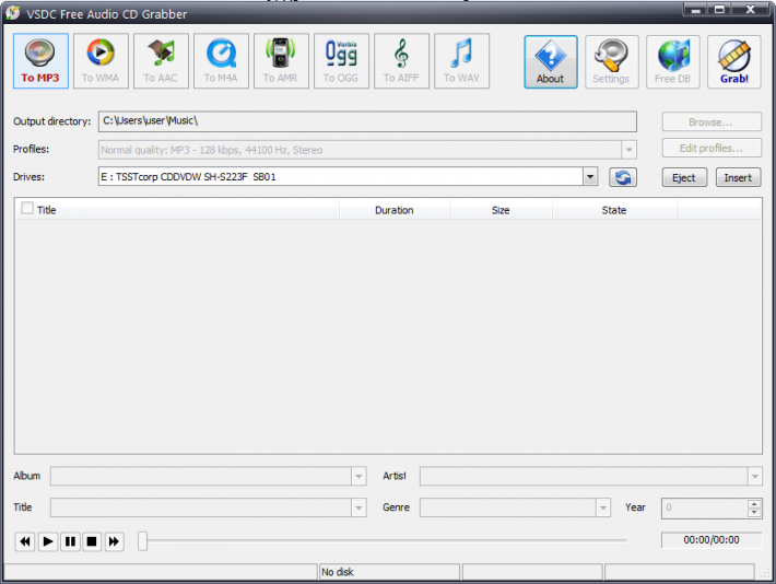 VSDC Free Audio CD Grabber