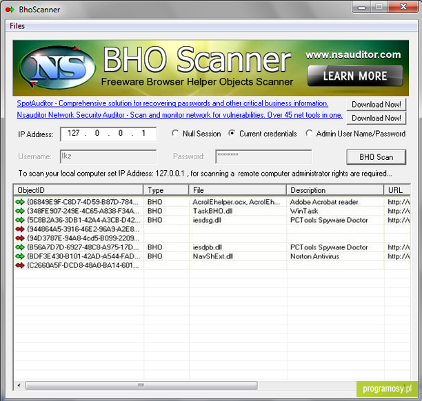 BhoScanner