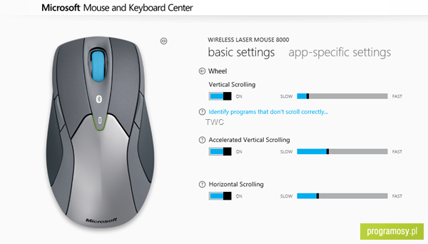 Microsoft Mouse and Keyboard Center