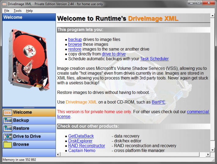 DriveImage XML