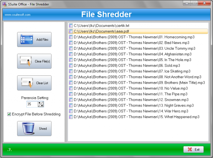 SSuite File Shredder