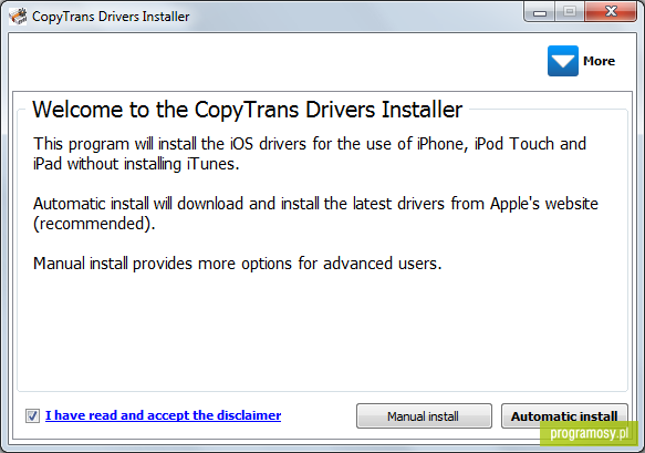 CopyTrans Drivers Installer