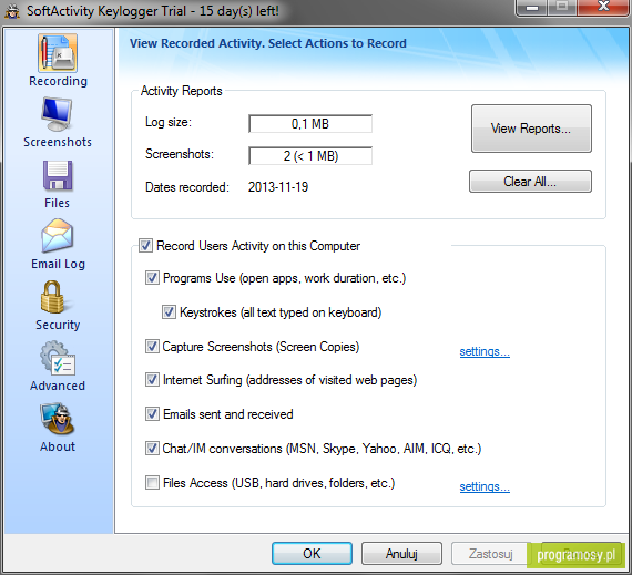 SoftActivity Keylogger
