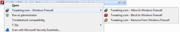 (Right Click) Allow, Block or Remove