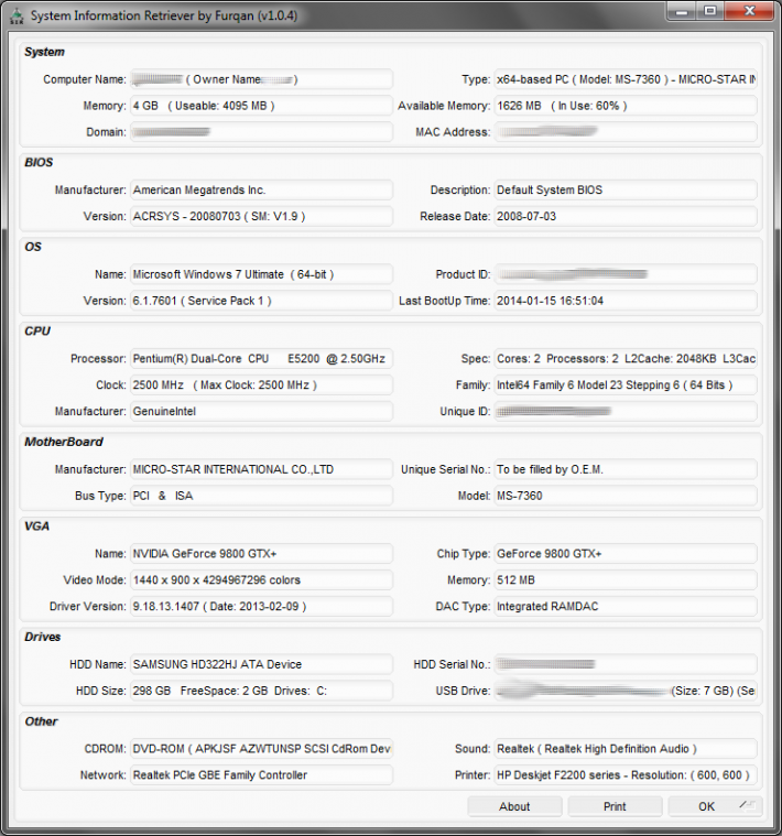 System Information Retriever