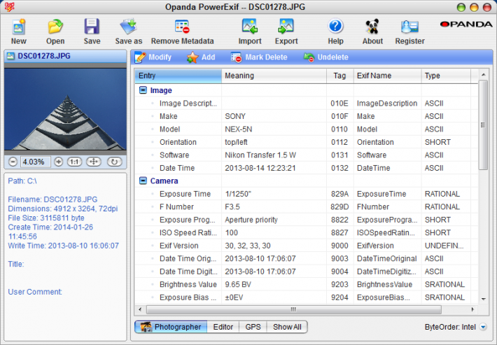 Opanda PowerExif