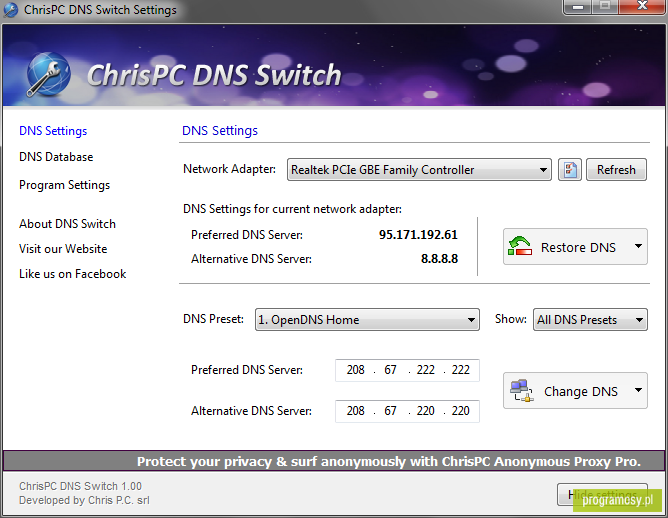 ChrisPC DNS Switch