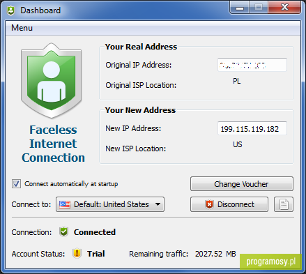 Faceless Internet Connection