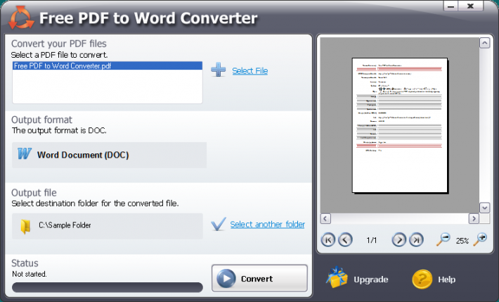 Free PDF to Word Converter