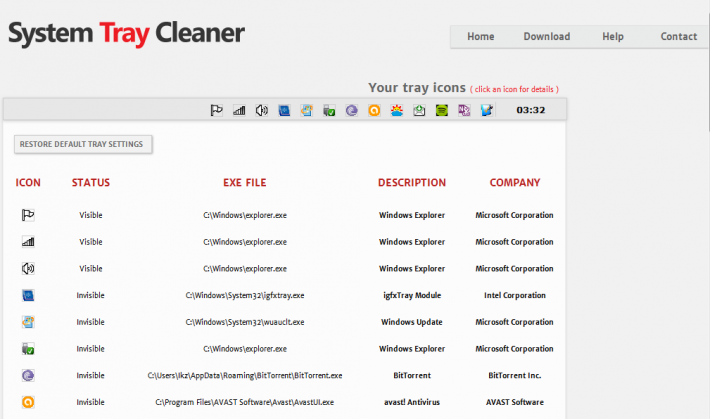 System Tray Cleaner