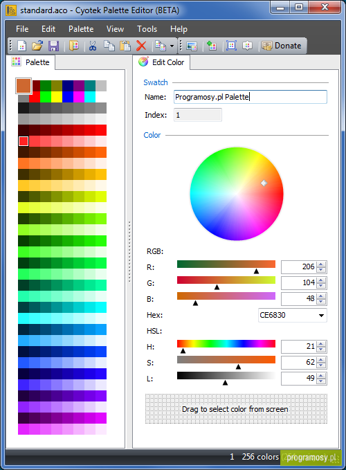 Cyotek Color Palette Editor