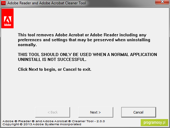 Adobe Reader and Acrobat Cleaner Tool