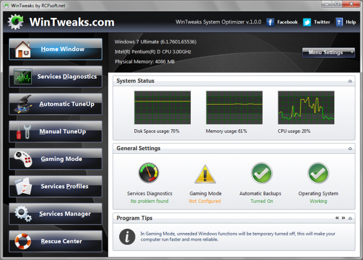 WinTweaks - System Optimizer