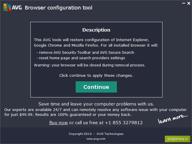 AVG Browser Configuration Tool