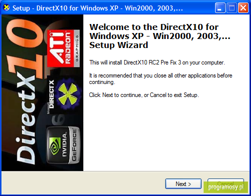 DirectX 10 for Windows XP, 2000, 2003