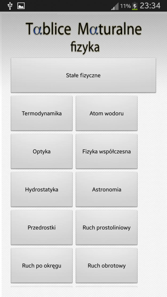 Tablice Maturalne - Fizyka