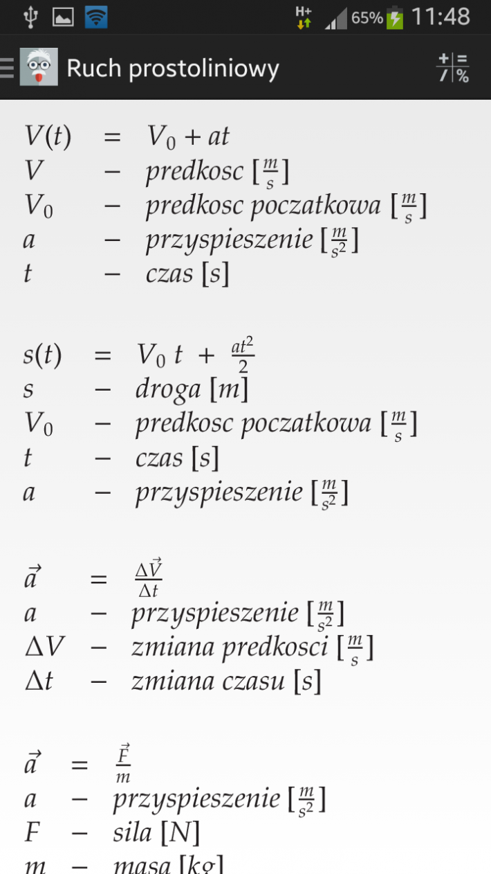 Karta wzorów maturalnych z fizyki