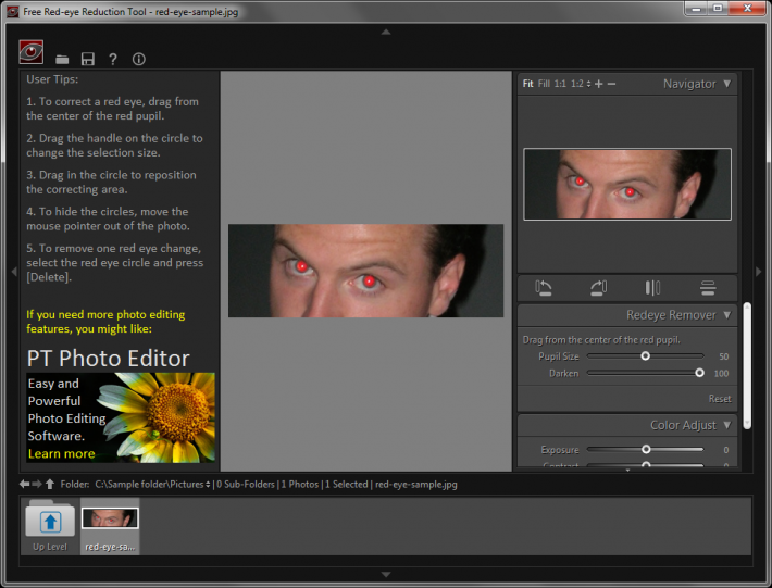 Free Red-eye Reduction Tool