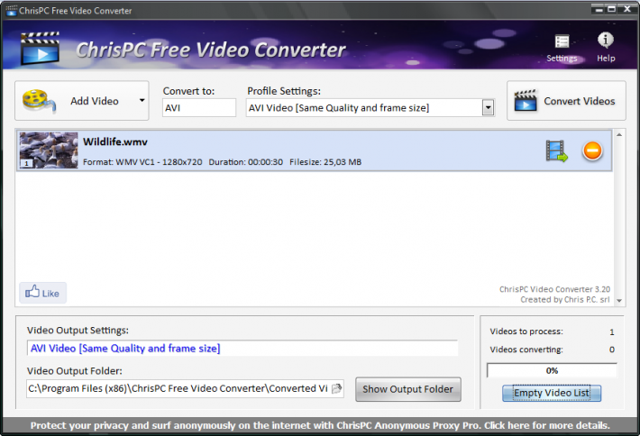 ChrisPC Free Video Converter