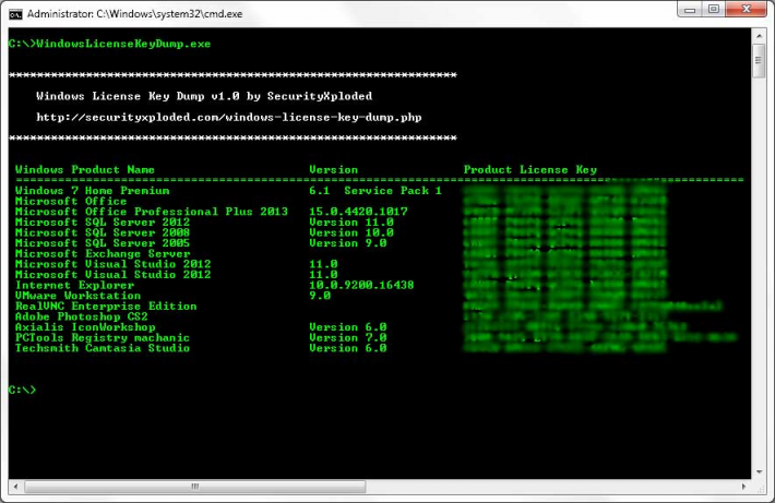 Windows License Key Dump