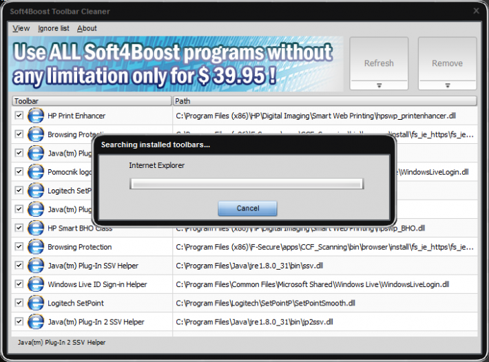 Soft4Boost Toolbar Cleaner