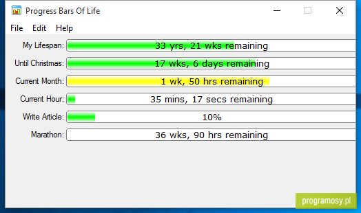 Progress Bars of Life