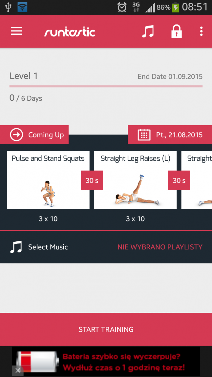 Runtastic Leg Workout Trainer