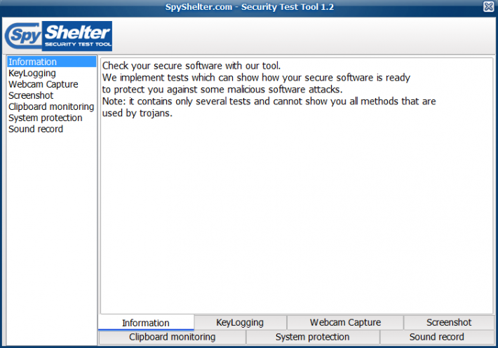 SpyShelter Security Test Tool