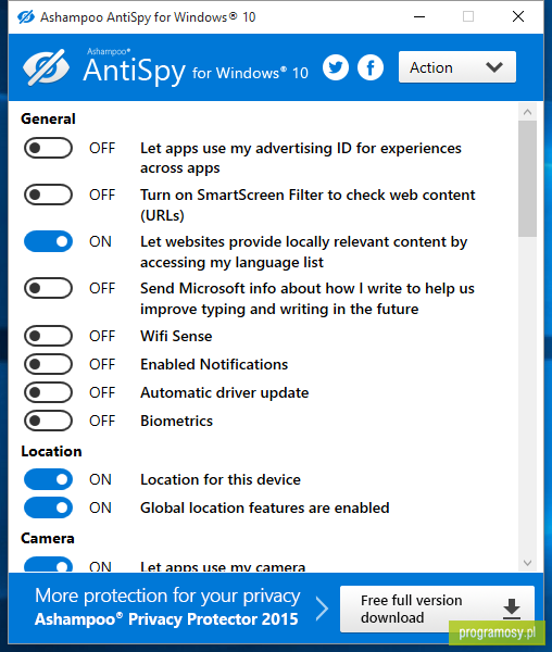 Ashampoo AntiSpy for Windows 10