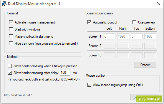 Dual Display Mouse Manager