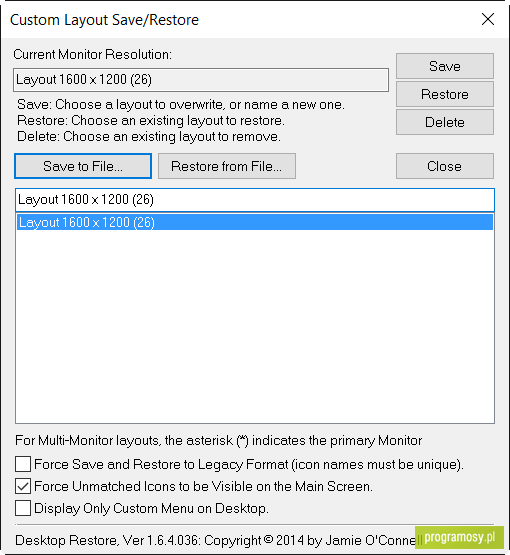 Desktop Restore (Desktop Icon Save and Restore)