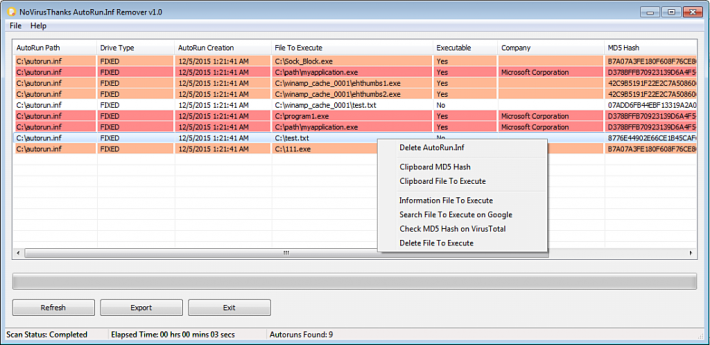 NoVirusThanks AutoRun.Inf Remover