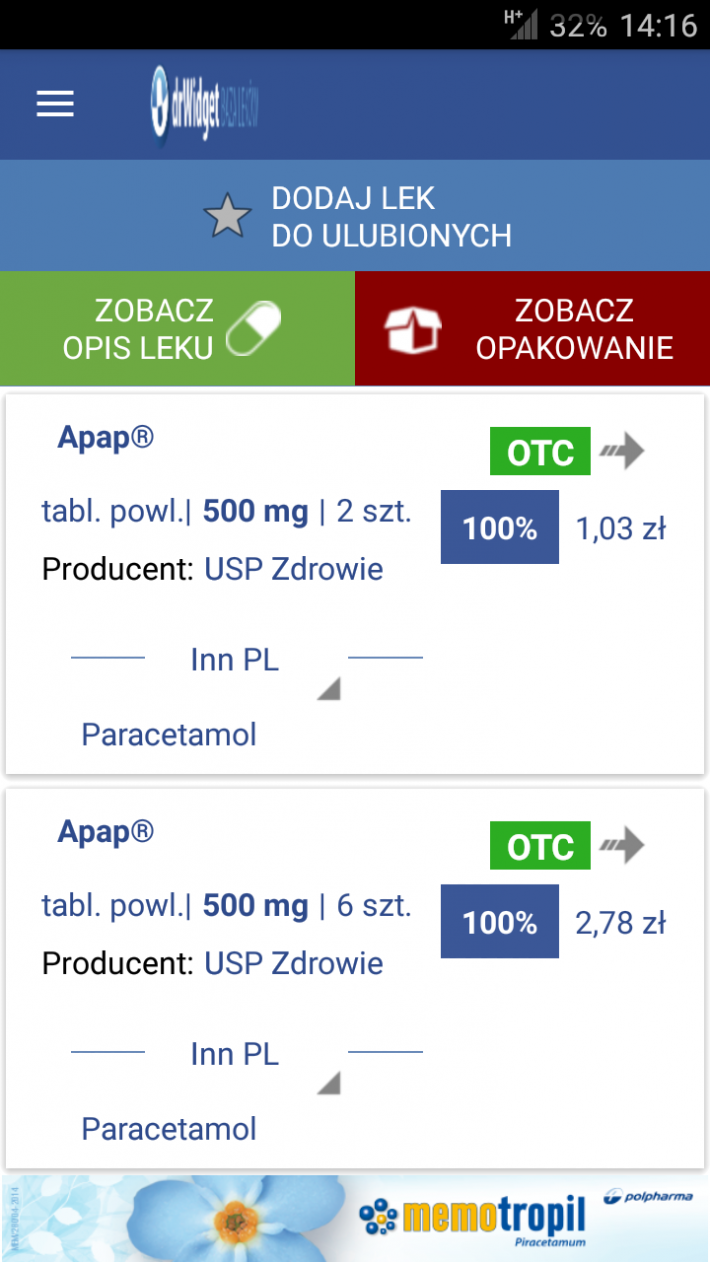 DrWidget Baza Leków