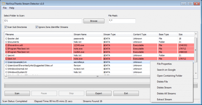 NoVirusThanks Stream Detector Portable