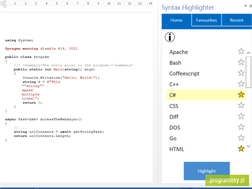 Syntax Highlighter