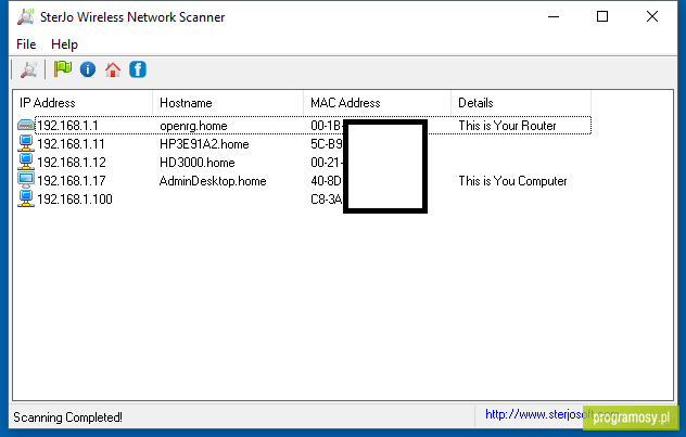 SterJo Wireless Network Scanner