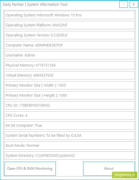 System Information Tool