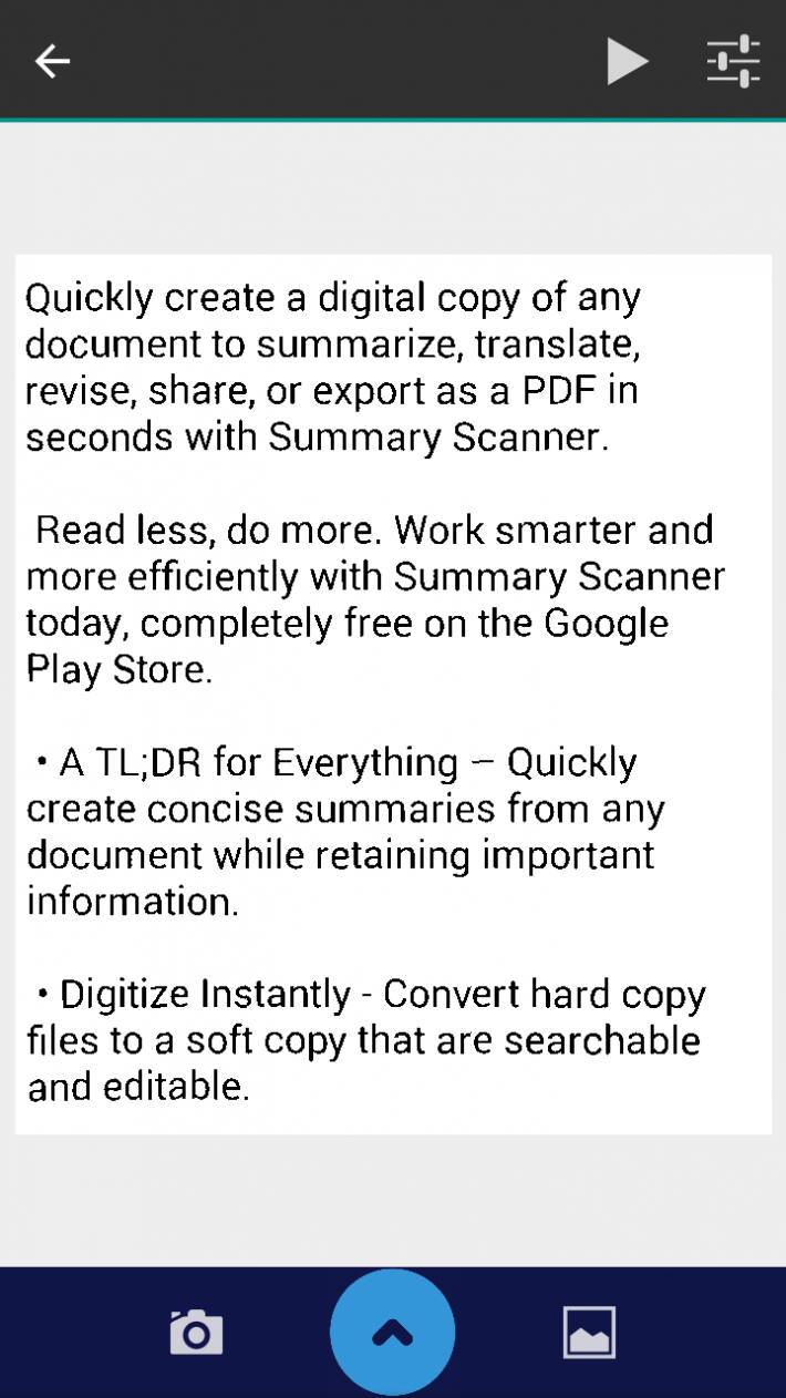Summary Scanner